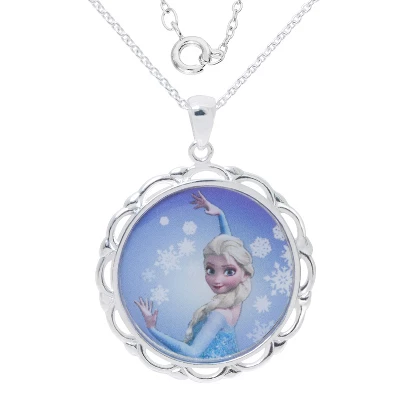 Disney Frozen Elsa Silver Plated Pendant, 18" 2 Disney Frozen Elsa Silver Plated Pendant, 18" - Image 2