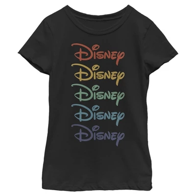 Girl's Disney Rainbow Stack T-Shirt 3 Girl's Disney Rainbow Stack T-Shirt - Image 3