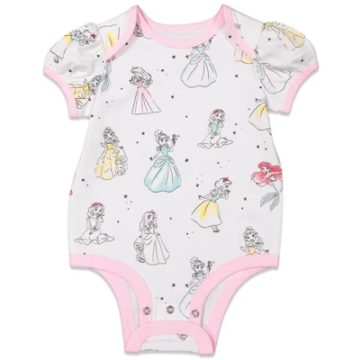Disney Princess Ariel Cinderella Belle 3 Pack Short Sleeve Bodysuits 2 Disney Princess Ariel Cinderella Belle 3 Pack Short Sleeve Bodysuits - Image 2