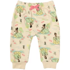 Disney Princess Ariel Tiana Belle Baby Girls French Terry 3 Pack Pants Newborn To Infant