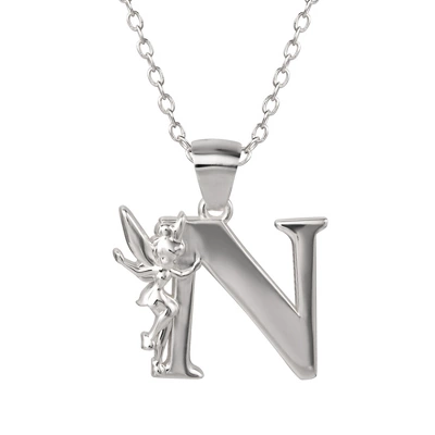 Disney Tinkerbell Initial Silver Pendant Necklace 18 Disney Tinkerbell Initial Silver Pendant Necklace - Image 18