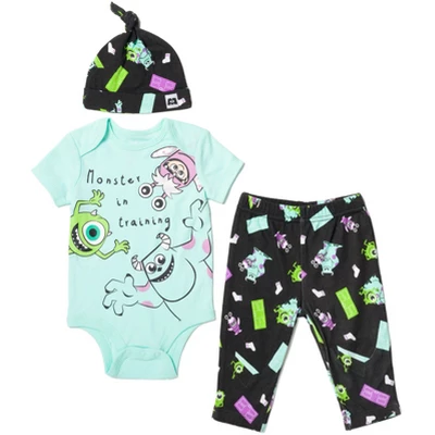 Disney Pixar Monsters Inc. Sulley Boo Mike Wazowski Baby Bodysuit Pants And Hat 3 Piece Outfit Set Newborn To Infant 8 Disney Pixar Monsters Inc. Sulley Boo Mike Wazowski Baby Bodysuit Pants And Hat 3 Piece Outfit Set Newborn To Infant - Image 8