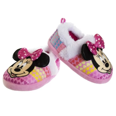 Disney Kids Girl's Minnie Mouse Slippers - Plush Lightweight Warm Comfort Soft Aline House Slippers - MultiColor (size 5-12 Toddler-Little Kid) 2 Disney Kids Girl's Minnie Mouse Slippers - Plush Lightweight Warm Comfort Soft Aline House Slippers - MultiColor (size 5-12 Toddler-Little Kid) - Image 2