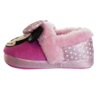 Disney Kids Girl's Minnie Mouse Slippers - Plush Lightweight Warm Comfort Soft Aline House Slippers - Light Pink (size 5-12 Toddler/Little Kid) 4 Disney Kids Girl's Minnie Mouse Slippers - Plush Lightweight Warm Comfort Soft Aline House Slippers - Light Pink (size 5-12 Toddler/Little Kid) - Image 4