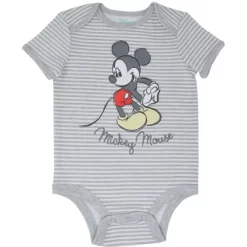 Disney Mickey Mouse Baby Bodysuit Pants Bib And Hat 4 Piece Outfit Set Newborn To Infant