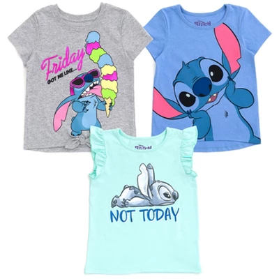 Disney Lilo & Stitch Girls 3 Pack T-Shirts Little Kid To Big Kid 9 Disney Lilo & Stitch Girls 3 Pack T-Shirts Little Kid To Big Kid - Image 9