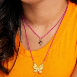 Disney Encanto Girls Butterfly And Mirabel Layered Set Pendant Necklaces Necklace