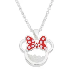 Disney Minnie Mouse Womens Silver Plated Birthstone Shaker Necklace, 18+2" -Family Trends Shop GUEST 0fec9325 9a66 4288 a1d0 593a0394e3a5