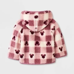 Baby Girls' Disney Mickey Mouse & Friends Printed Zip-Up Sweatshirt - White/Purple