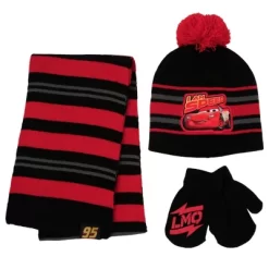 Disney Cars Lightning McQueen Boy's Winter Hat, Scarf & Mittens Set, Ages 2-7 -Family Trends Shop GUEST 153a750d 088a 469e a4d4 de23495a5a5b