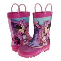 Disney Minnie Mouse Rubber Rainboots - Waterproof Lightweight Easy On With Easy Pull Handles - Fuchsia (sizes 7/1 Toddler / Little Kid / Big Kid) -Family Trends Shop GUEST 19b6f3e1 ad8f 4308 b2c3 825cb263182b
