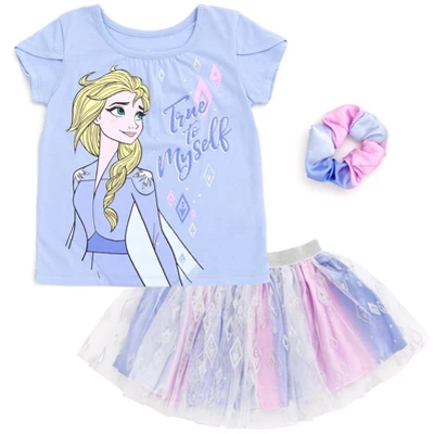 Disney Princess Disney Moana Princess Frozen Rapunzel Jasmine Belle Girls T-Shirt Tulle Skirt And Scrunchie 3 Piece Outfit Set Little Kid To Big Kid 14 Disney Princess Disney Moana Princess Frozen Rapunzel Jasmine Belle Girls T-Shirt Tulle Skirt And Scrunchie 3 Piece Outfit Set Little Kid To Big Kid - Image 14