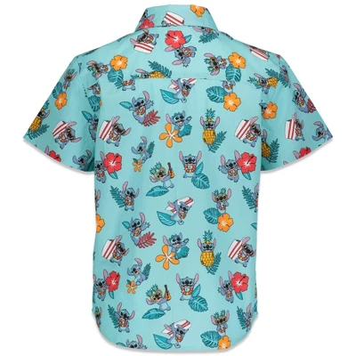 Disney Lilo & Stitch Mickey Mouse Lion King Simba Hawaiian Blue Button Down Shirt Little Kid To Big Kid 1 Disney Lilo & Stitch Mickey Mouse Lion King Simba Hawaiian Blue Button Down Shirt Little Kid To Big Kid
