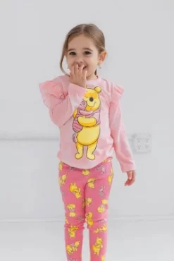 Disney Winnie The Pooh Baby Girls Pullover Fleece Sweatshirt And Leggings Outfit Set Infant