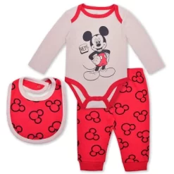 Disney Boy's 3-Pack Mickey Mouse Long Sleeve Baby Bodysuit Creeper, Bib And Jogger Pant Set For Infant -Family Trends Shop GUEST 221ceb13 d883 4020 82d1 7be234d4b557