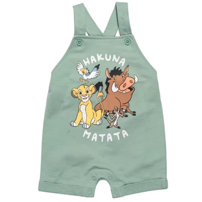 Disney Lion King Simba Timon Pumbaa Baby French Terry Short Overalls T-Shirt And Hat 3 Piece Outfit Set Newborn To Infant 3 Disney Lion King Simba Timon Pumbaa Baby French Terry Short Overalls T-Shirt And Hat 3 Piece Outfit Set Newborn To Infant - Image 3