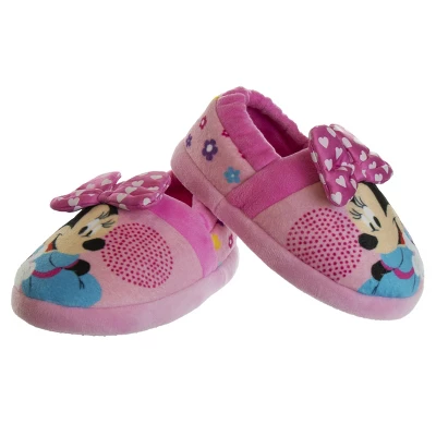 Disney Kids Girl's Minnie Mouse Slippers - Plush Lightweight Warm Comfort Soft Aline House Slippers – Fuchsia Pink (size 5-12 Toddler-Little Kid) 2 Disney Kids Girl's Minnie Mouse Slippers - Plush Lightweight Warm Comfort Soft Aline House Slippers – Fuchsia Pink (size 5-12 Toddler-Little Kid) - Image 2