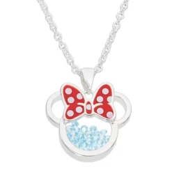 Disney Minnie Mouse Womens Silver Plated Birthstone Shaker Necklace, 18+2" -Family Trends Shop GUEST 2d604553 f88a 4adf 87c1 d4861079b361