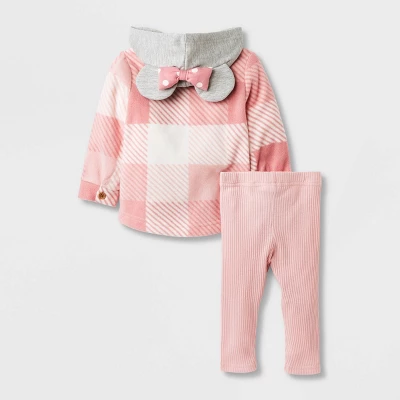 Baby Girls' Disney Minnie Mouse Solid Top And Bottom Set - Pink 1 Baby Girls' Disney Minnie Mouse Solid Top And Bottom Set - Pink