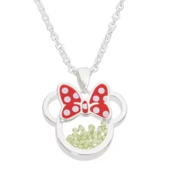 Disney Minnie Mouse Womens Silver Plated Birthstone Shaker Necklace, 18+2" -Family Trends Shop GUEST 300d7eab 5e8c 4039 9ad3 fa941123e508