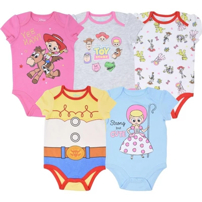 Disney Pixar Toy Story Jessie Bo Peep Baby Girls 5 Pack Bodysuits Newborn To Infant 9 Disney Pixar Toy Story Jessie Bo Peep Baby Girls 5 Pack Bodysuits Newborn To Infant - Image 9