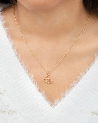 Disney Mickey Mouse 14k Outlined Silhouette Pendant Necklace, 18" 1 Disney Mickey Mouse 14k Outlined Silhouette Pendant Necklace, 18"