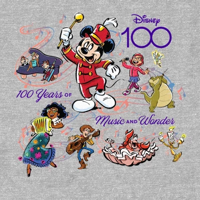 Men's Disney Mickey Mouse And Friends 100 Years Of Music And Wonder T-Shirt 1 Men's Disney Mickey Mouse And Friends 100 Years Of Music And Wonder T-Shirt