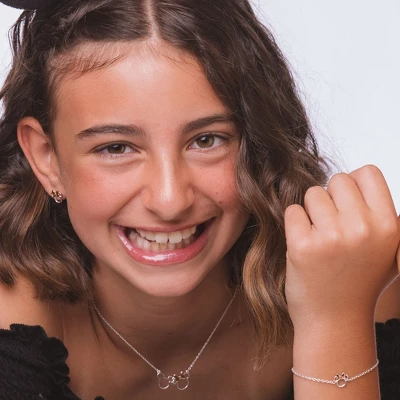 Disney Women's Mickey And Minnie Mouse Silver Plated Pendant Necklace, 18" 2 Disney Women's Mickey And Minnie Mouse Silver Plated Pendant Necklace, 18" - Image 2