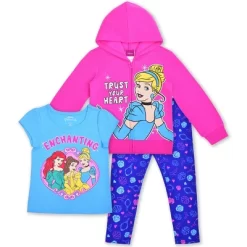 Disney Princess Girl's 3 Pack Enchanting Graphic Tee Shirt, Zip Up Hoodie Jacket And Legging Pant Set For Kids -Family Trends Shop GUEST 39a523ed a14d 4ac5 9e41 224e44456c5a