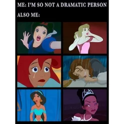 Men's Disney Princesses Dramatic Person Squares T-Shirt