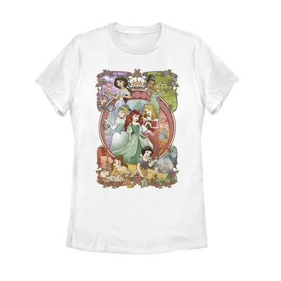 Women's Disney Princesses Vintage Collage T-Shirt 4 Women's Disney Princesses Vintage Collage T-Shirt - Image 4