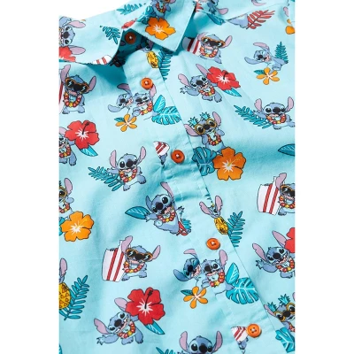 Disney Lilo & Stitch Mickey Mouse Lion King Simba Hawaiian Blue Button Down Shirt Little Kid To Big Kid 4 Disney Lilo & Stitch Mickey Mouse Lion King Simba Hawaiian Blue Button Down Shirt Little Kid To Big Kid - Image 4