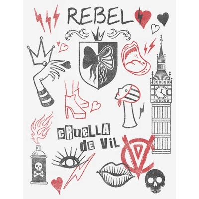 Disney Women's Cruella Rebel Icons T-Shirt 1 Disney Women's Cruella Rebel Icons T-Shirt