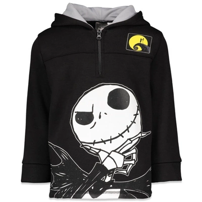 Disney Nightmare Before Christmas Fleece Jack Skellington Oogie Boogie Sally Quarter Zip Hoodie Little Kid 2 Disney Nightmare Before Christmas Fleece Jack Skellington Oogie Boogie Sally Quarter Zip Hoodie Little Kid - Image 2