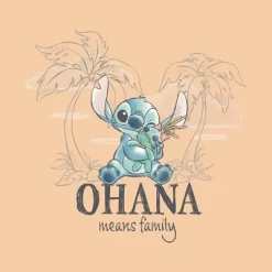 Girls' Disney Lilo & Stitch Ohana Short Sleeve Graphic T-Shirt - Light Orange