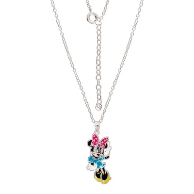 Disney Classic Womens Minnie Mouse Silver Plated Pendant Necklace With Crystal Bow 3 Disney Classic Womens Minnie Mouse Silver Plated Pendant Necklace With Crystal Bow - Image 3