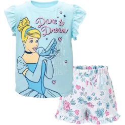 Disney Frozen Moana Princess Rapunzel Snow White Raya And The Last Dragon Girls Peplum T-Shirt And French TerryShorts Outfit Set Little Kid To Big Kid -Family Trends Shop GUEST 52a20d1a ff9c 4db8 83b7 a123d10618ec