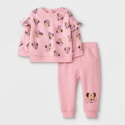 Disney Baby Girls' 2pc Minnie Mouse Long Sleeve Fleece Pullover And Jogger Set - Pink -Family Trends Shop GUEST 53be15f9 bf00 4d2b 874a 027f2382394e