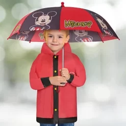 Disney Mickey Mouse Boys Umbrella With Matching Raincoat Set, Kids Ages 2-7