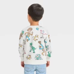 Toddler Boys' Disney Toy Story Fleece Pullover Sweatshirt - Off-White