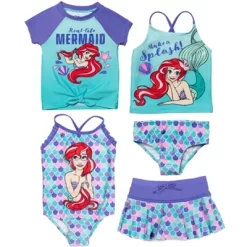 Disney Princess Ariel Girls One-Piece Swimsuit Rash Guard Tankini Top Modest Skirt And Bottom 5 Piece Set Toddler -Family Trends Shop GUEST 55508c18 84d4 474f 9408 7b76177f973e