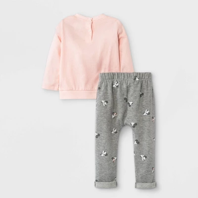 Disney Baby Girls' 2pc Minnie Mouse Fleece Pullover And Jogger Set - Light Pink 1 Disney Baby Girls' 2pc Minnie Mouse Fleece Pullover And Jogger Set - Light Pink