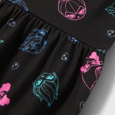 Girls' Disney Villain Short Sleeve Dress - Black 2 Girls' Disney Villain Short Sleeve Dress - Black - Image 2