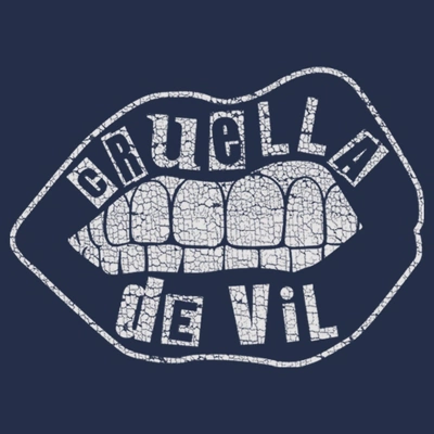 Disney Men's Cruella Distressed Lips Logo T-Shirt - Navy Blue Heather - 2X Big Tall 1 Disney Men's Cruella Distressed Lips Logo T-Shirt - Navy Blue Heather - 2X Big Tall