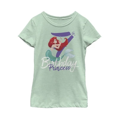Disney Girl's The Little Mermaid 7th Birthday T-Shirt 2 Disney Girl's The Little Mermaid 7th Birthday T-Shirt - Image 2