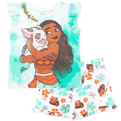 Disney Frozen Moana Princess Rapunzel Snow White Raya And The Last Dragon Baby Girls Peplum T-Shirt And French TerryShorts Outfit Set Infant 10 Disney Frozen Moana Princess Rapunzel Snow White Raya And The Last Dragon Baby Girls Peplum T-Shirt And French TerryShorts Outfit Set Infant - Image 10