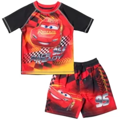 Disney Pixar Cars Lightning McQueen Rash Guard And Swim Trunks Outfit Set Little Kid -Family Trends Shop GUEST 623d01fa e031 42ce 85cd 8628ebd89899