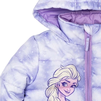 Disney Frozen Princess Anna Elsa Girls Zip Up Winter Coat Puffer Jacket Toddler 5 Disney Frozen Princess Anna Elsa Girls Zip Up Winter Coat Puffer Jacket Toddler - Image 5