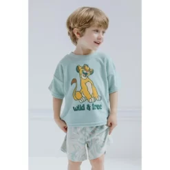 Disney Mickey Mouse Lion King Simba T-Shirt And Shorts Outfit Set Toddler To Big Kid