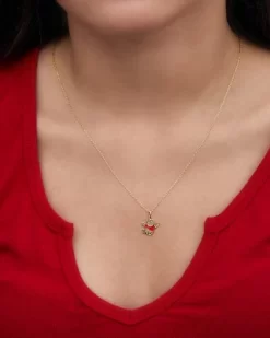 Disney Classics Winnie The Pooh 14k Gold Winnie The Pooh Red Shirt Pendant Necklace, 18"